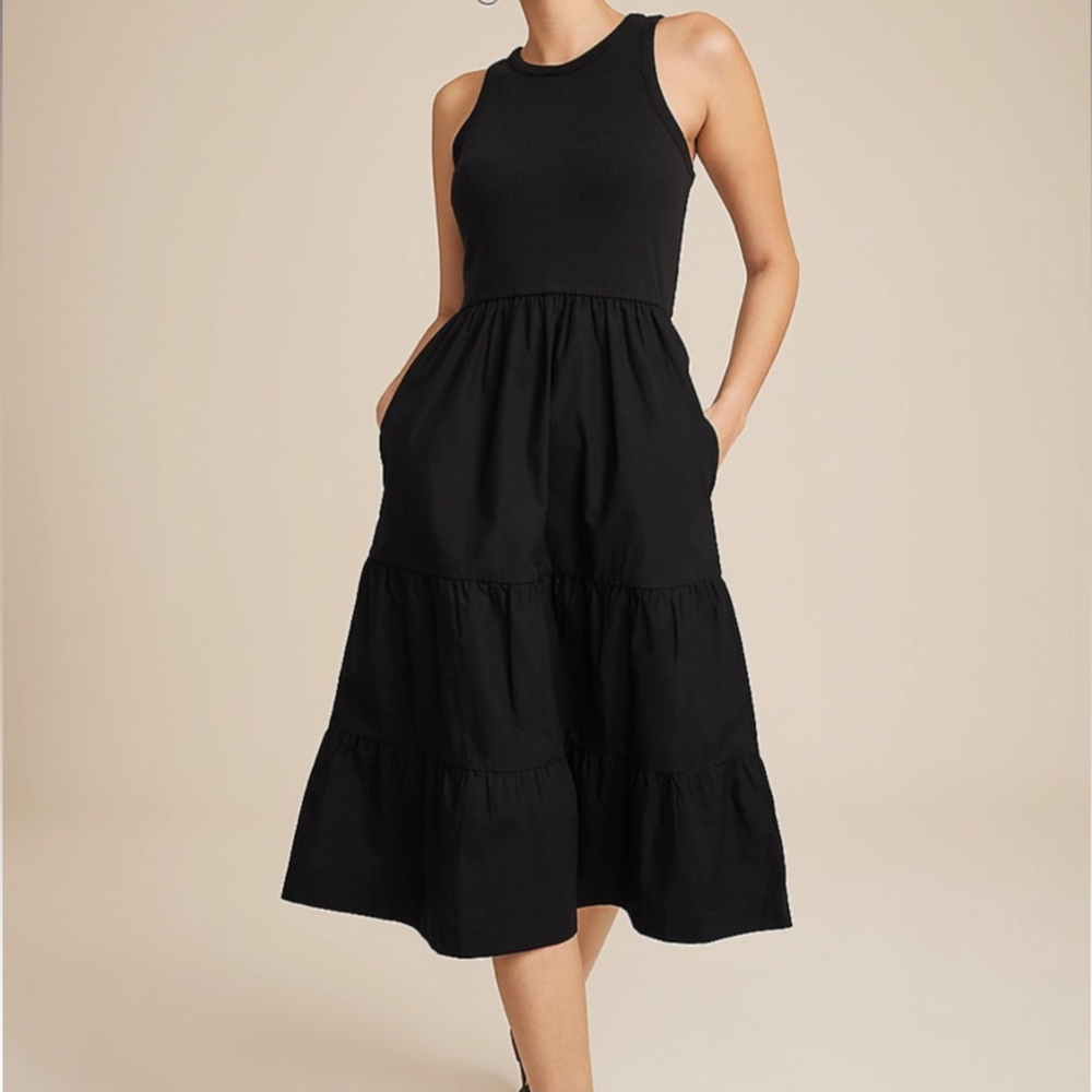 Maurice’s Plus Size Tiered High Neck Tank Black 2X MIDI Dress with pockets VGUC
